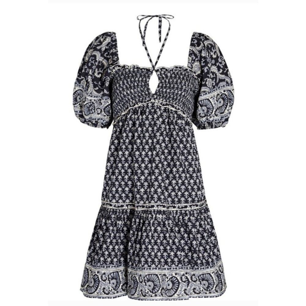 Sea New York $346 Jasper Mini Dress with Puff Sleeves size Medium - Picture 3 of 12